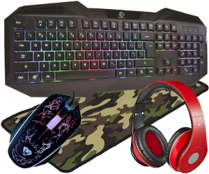 REBELTEC PATROL klawiatura dla graczy z podświetleniem RGB + mata + mysz + słuchawki
