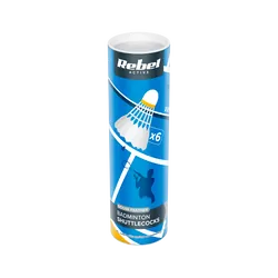 Lotki piórowe do badmintona z pierza gęsiego REBEL ACTIVE tuba 6 szt