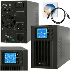 Zasilacz awaryjny UPS Qoltec On-line Pure Sine Wave 1kVA 800W CZYSTY SINUS LCD USB RJ45 + program