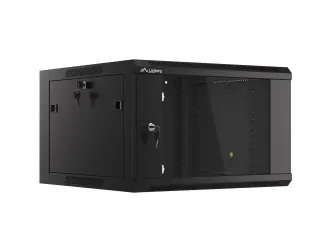 Szafa instalacyjna RACK wisząca 19&#039;&#039; 6U 570x600 drzwi szklane Lanberg  - czarna