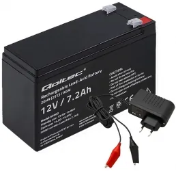 2x Akumulator AGM Qoltec 12V 7.2Ah HQ + ładowarka