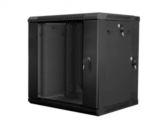 Szafa instalacyjna dwusekcyjna RACK wisząca 19&#039;&#039; 12U 600x600 drzwi szklane Lanberg - czarna