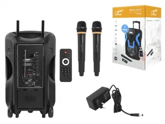 Podświetlany głośnik kolumna Bluetooth LTC Power Audio ACTIV ROCK PA200 SD USB FM REC MIC + pilot + 2 mikrofony