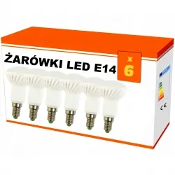 Zestaw 6x  żarówek "R50" LED ceramiczna E14 6W AC230V, 470 lm!,WW,blist