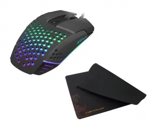 Mysz gamingowa FURY BATTLER 6400DPI podświetlenie lekka + mata