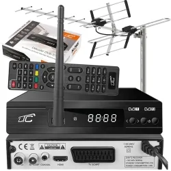 Zestaw telewizji naziemnej DVB-T tuner cyfrowy LTC DVB-T2 WiFi HEVC H.265 + antena kierunkowa ATD31S