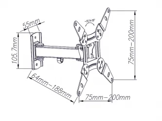 Uchwyt do telewizora LCD BLOW 13&quot;-42&quot; TYP X z przegubem