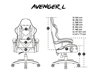 Fotel GAMINGOWY FURY  AVENGER L czarno -biały