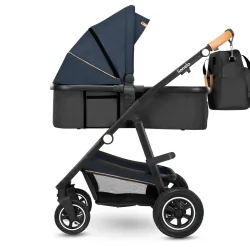 Wózek wielofunkcyjny LIONELO AMBER 2 w 1 spacerówka + gondola + torba + akcesoria - granatowy