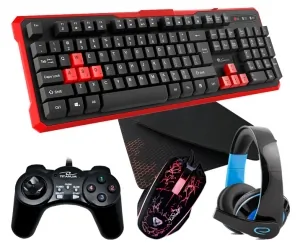 Zestaw Genesis RHOD 110 klawiatura + mysz + słuchawki + pad + mata gamingowa dla graczy