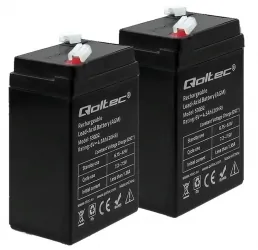 2x Akumulator AGM Qoltec 6V 4.5Ah HQ + ładowarka