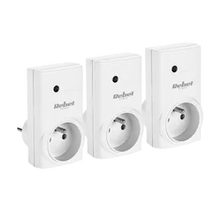 3x gniazdo sieciowe sterowane pilotem Rebel zdalnie sterowane wewnętrzne