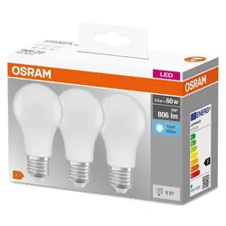 3x żarówka LED E27 OSRAM BASE CLASSIC 8.5W 4000K barwa neutralna