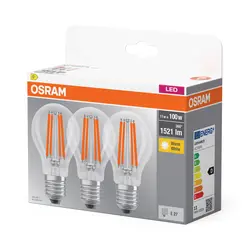 3x żarówka LED filament E27 OSRAM 11W 2700K barwa ciepła