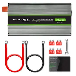 Przetwornica napięcia Qoltec Monolith 12V/230V 1000W/2000W USB Czysty Sinus