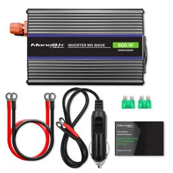 Przetwornica napięcia Qoltec Monolith 600 MS Wave 12V/230V 300W/600W USB