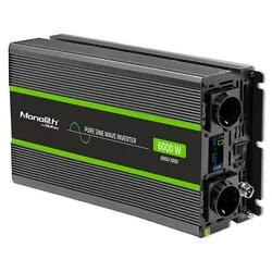 Przetwornica napięcia Qoltec Monolith 24V/230V 3000W/6000W USB LCD CZYSTY SINUS