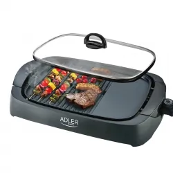 Grill elektryczny ze szklaną pokrywą Adler AD 6610 3000W