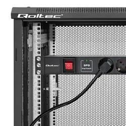 Aluminiowa listwa zasilająca PDU do szafy RACK 19'' 1U 16A 6xSCHUKO 1.8m