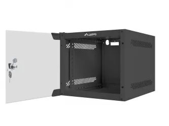 Szafa instalacyjna RACK wisząca 10'' 4U 280x310 drzwi szklane Lanberg (flat pack) - czarna