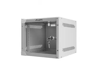 Szafa instalacyjna RACK wisząca 10&#039;&#039; 4U 280x310 drzwi szklane Lanberg (flat pack) - szara