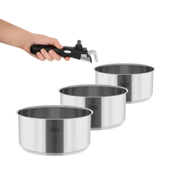 Zestaw garnków z odłączaną rączką TEESA COOK EXPERT SINGLE HAND