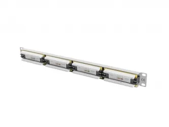 Patch panel 24x port 1U LANBERG do szafy RACK 19&quot; KAT.5E szary