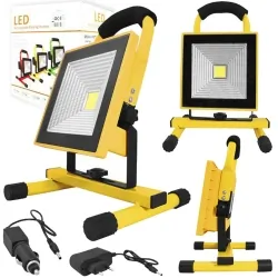 Przenośna lampa robocza LED LTC 20W SLIM IP44 akumulator 2x2.2Ah 6000K 230V/12V samochodowa zewnętrzna