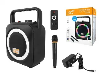 Podświetlany głośnik Bluetooth LTC Power Audio ACTIV DISCO PA100 SD USB FM REC MIC + pilot + mikrofon