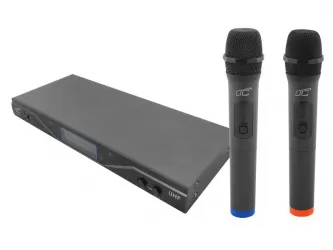 System mikrofonów bezprzewodowych LTC MIC04 UHF 2x mikrofon + stacja
