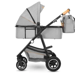 Wózek wielofunkcyjny LIONELO AMBER 2 w 1 spacerówka + gondola + torba + akcesoria - szary