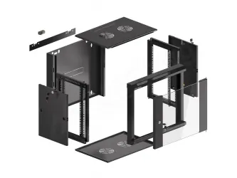 Szafa instalacyjna RACK wisząca 19'' 9U 570x450 drzwi szklane Lanberg  - czarna