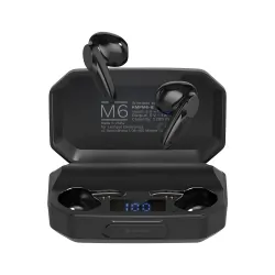 Bezprzewodowe słuchawki douszne 2w1 power bank 2200mAh Kruger&amp;Matz M6 - kolor biały
