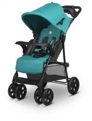 Wózek spacerowy LIONELO EMMA PLUS + tacka i uchwyt na kubek + torba - turkusowy