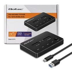 Stacja dokująca dysków Qoltec 2x SSD M.2 NVMe SATA USB-C DUAL 2x 2TB