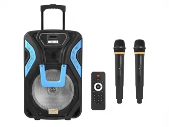 Podświetlany głośnik kolumna Bluetooth LTC Power Audio ACTIV ROCK PA200 SD USB FM REC MIC + pilot + 2 mikrofony