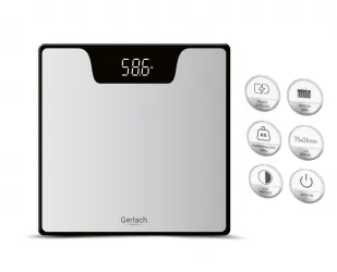 Elektroniczna waga  łazienkowa LED Gerlach GL 8167s do 180 kg srebrna