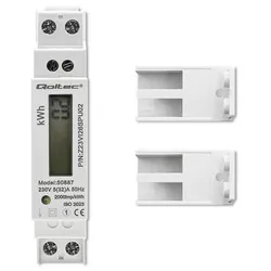 Jednofazowy elektroniczny licznik miernik zużycia energii na szynę DIN Qoltec 230V LCD 1P