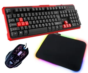 Klawiatura Genesis RHOD 110 gamingowa dla graczy ULTRA WYTRZYMAŁA + 8 klawiszy + mysz + pad + mata RGB