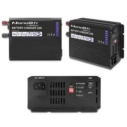 Inteligentna ładowarka do akumulatorów LiFePO4 AGM GEL SLA Qoltec Monolith 20A 12V