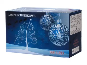 Lampki ozdobne choinkowe niebieskie Led 300szt 24m