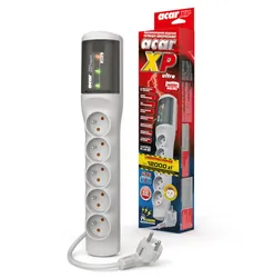 Listwa przedłużacz przeciwprzepięciowy ACAR XProtector ULTRA 1,5m 5 gniazd 10A szara
