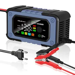Inteligentna mikroprocesorowa ładowarka do akumulatorów prostownik Qoltec z funkcją naprawy 12V 7A LED 4 tryby LifePO4 AGM
