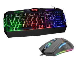 Klawiatura gamingowa podświetlana dla graczy FURY SPITFIRE + mysz + podkładka