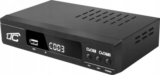 Tuner cyfrowy LTC  DVB-T2 H.265 HEVC z programowalnym pilotem