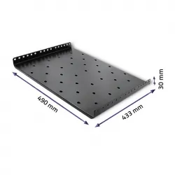 Półka do szafy RACK 19&quot; stała 490x433