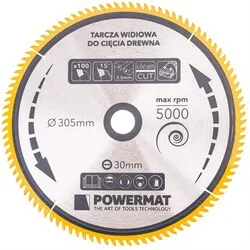 Tarcza widiowa do drewna 305x30 100 zębów Powermat TDD-305x30x100Z