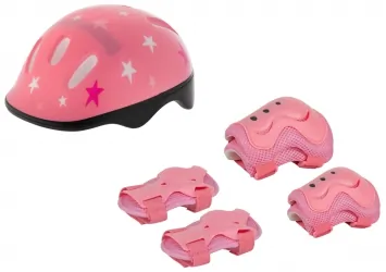 Kask + zestaw ochraniaczy REBEL - różowy