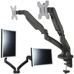 Uchwyt gazowy biurkowy do dwóch monitorów LED/LCD 13-27 cala