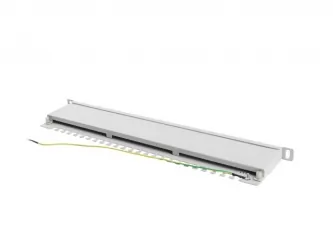Patch panel 24x port 0.5U LANBERG do szafy RACK 19&quot; KAT.5E ekranowy szary